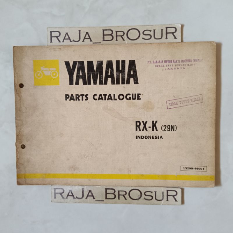 Buku Parts Catalogue/Parts Catalog Katalog/Manual Book Yamaha RXK RX King Cobra 1983-1985 29N Origin