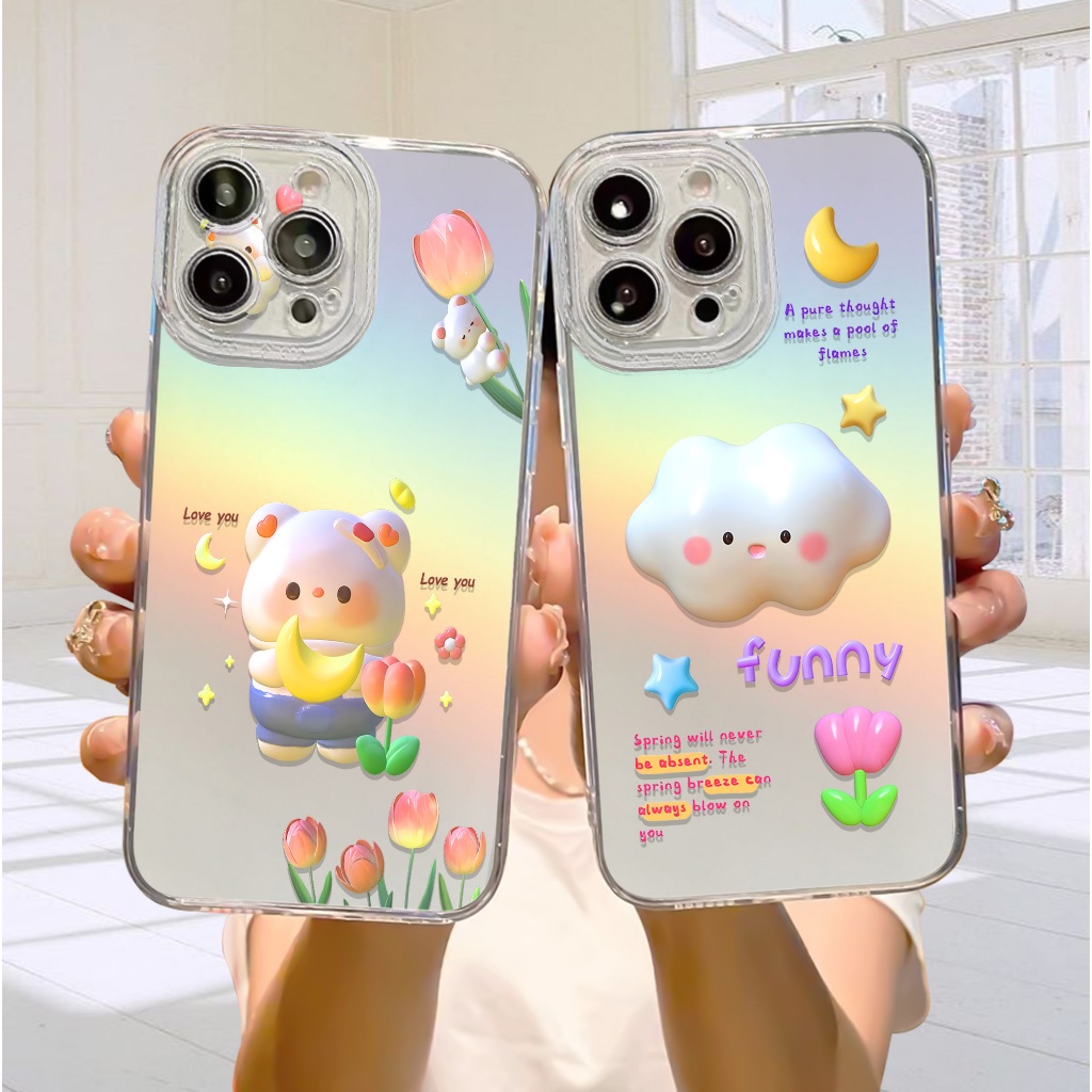 Case Hologram OPPO A5S A11K A12 A7 A15 A15S A57 A77S A58 4G Motif ( 28 ) Softcase Hologram Bening Te