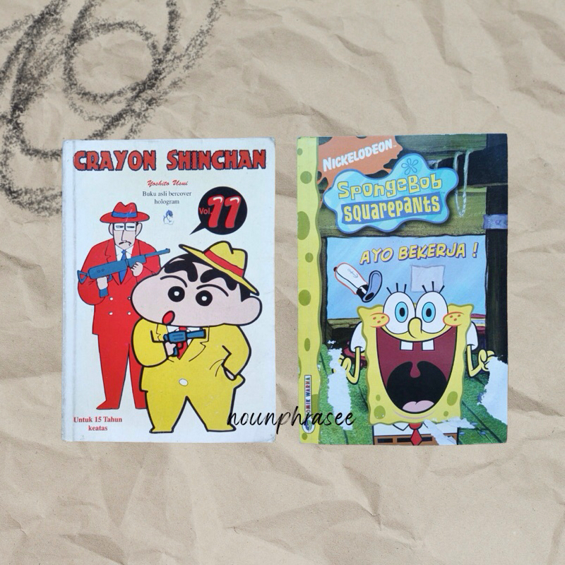 Buku Komik Anak (Preloved/Bekas): Spongebob Squarepants, Crayon Shinchan