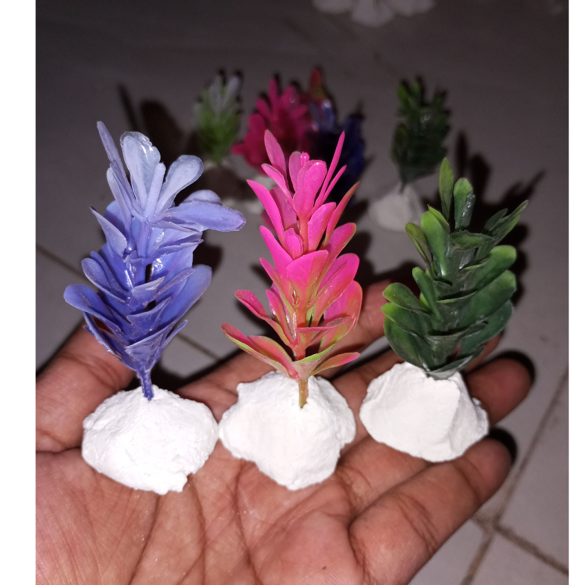 bunga hias aquarium plastik puring air