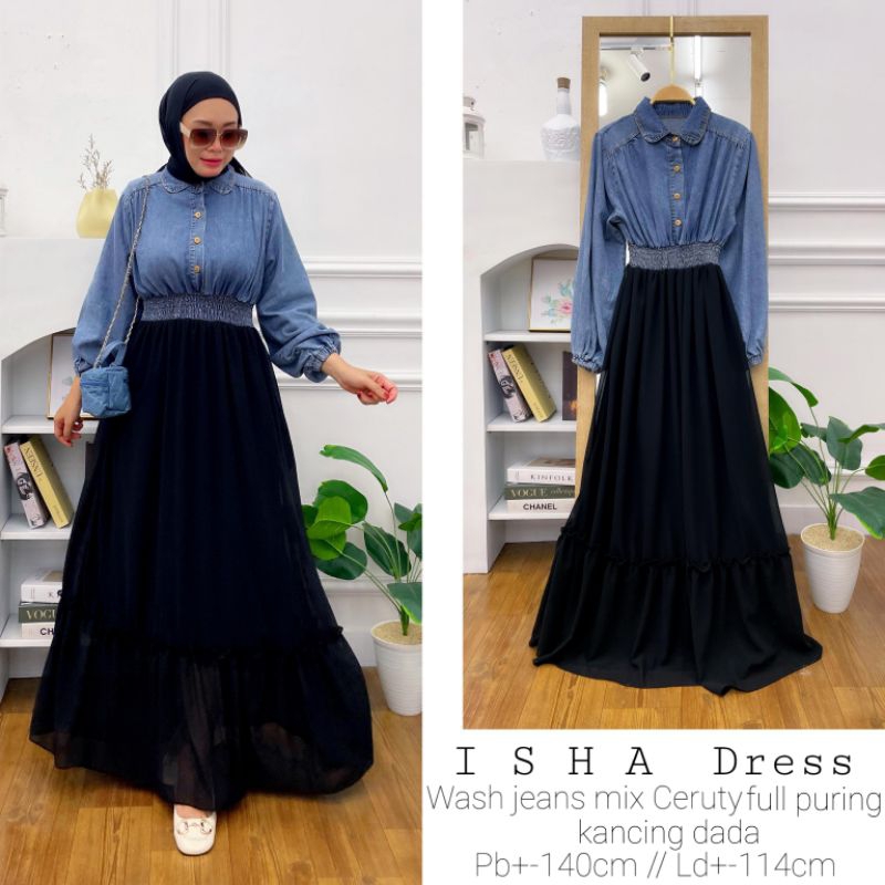 GAMIS WANITA ISHA DRESS PREMIUM by YSJ