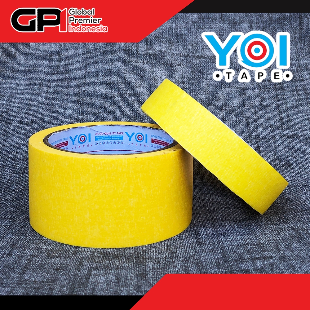 

YOI Tape Lakban Isolasi Kertas Kuning Super (Daya Rekat Lebih Kuat) Masking Tape Lebar 24mm Panjang 20Y