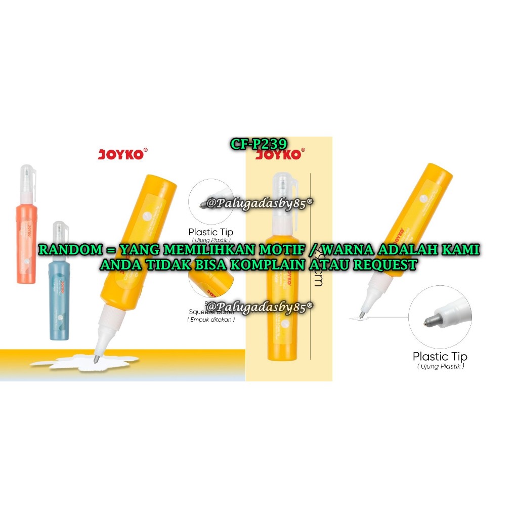 

(1 Biji) GROSIR Correction fluid JOYKO CF-P239 / Cairan Koreksi Penghapus Cair Joyko CF-P239