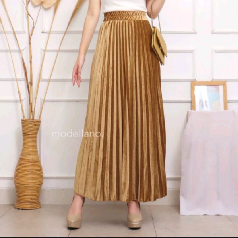 RB Rok plisket bludru/rok plisket bludru gradasi/rok plisket bludru panjang/rok plisket bludru