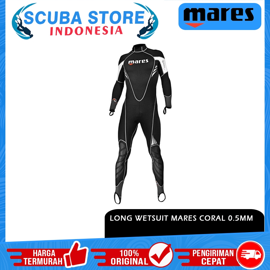 Long Wetsuit Mares Coral Neoprene 0.5mm Men Baju Panjang Selam Pria Scuba Diving Apnea Freedive Free