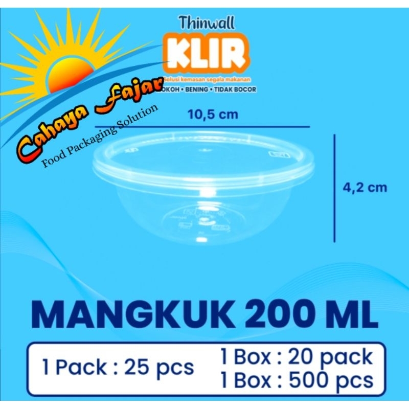 Mangkok Thinwall 200ml Bulat isi 25 (Cup Salad 200ml)