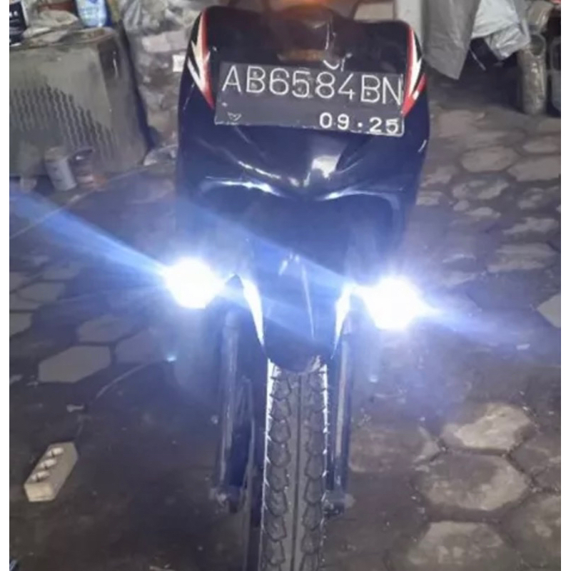 big promo lampu tembak laser 12~80volt led mini 2 warna - lampu tembak sorot foglamp mini d2