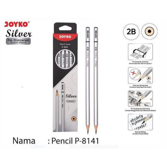 

Joyko Pencil 2B P-8141 Silver