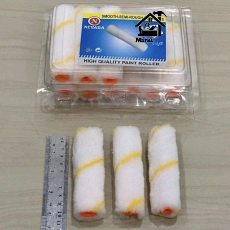 Refil Roll Cat tembok 4" 10 cm kecil Roll Kuas Isi Ulang