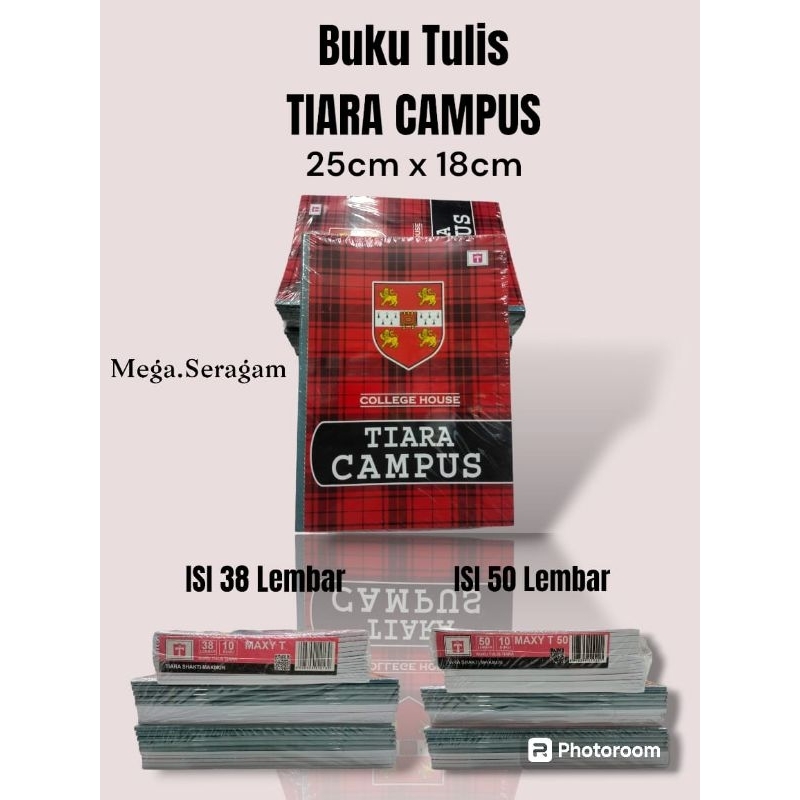 

Buku Tulis TIARA CAMPUS 38 Dan 50 Lembar CAMPUS NOTEBOOK Garis Sekolah (Per 10PCS)