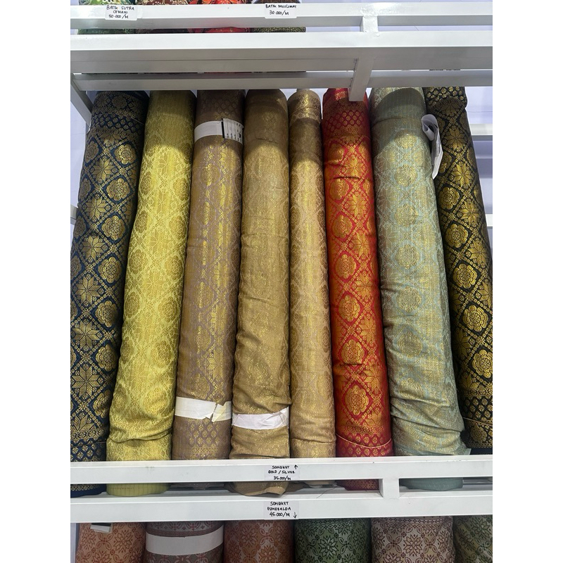 Kain Songket Original/Bahan Songket/Kain Songket Palembang/Kain Gold Silver/Kain Songket Palembang