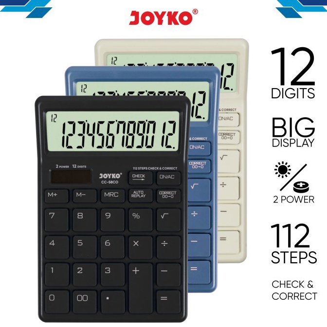

Calculator Kalkulator Joyko CC58CO 12 Digits KODE Z3O8