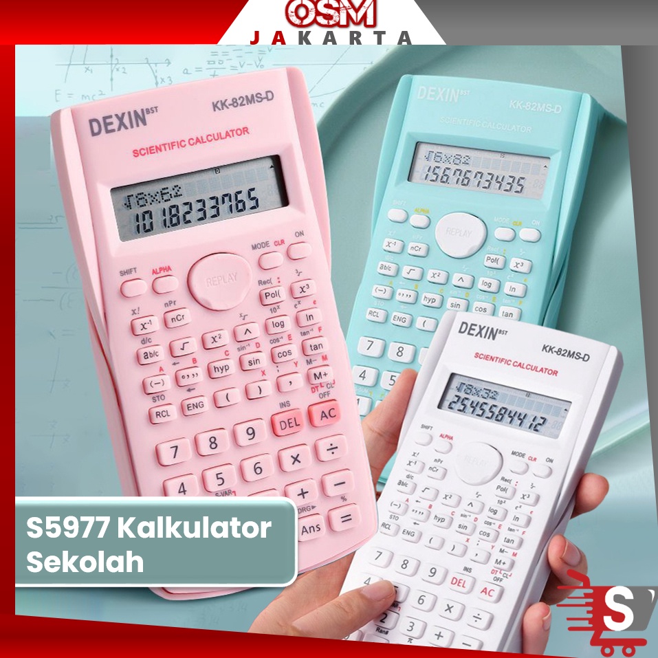 

KODE G86X OSM JKT S5977 Kalkulator Sekolah Kalkulator Scientific Kalkulator Ilmiah 24 Fungsi Kalkulator Sains Kalkulator SinCosTan