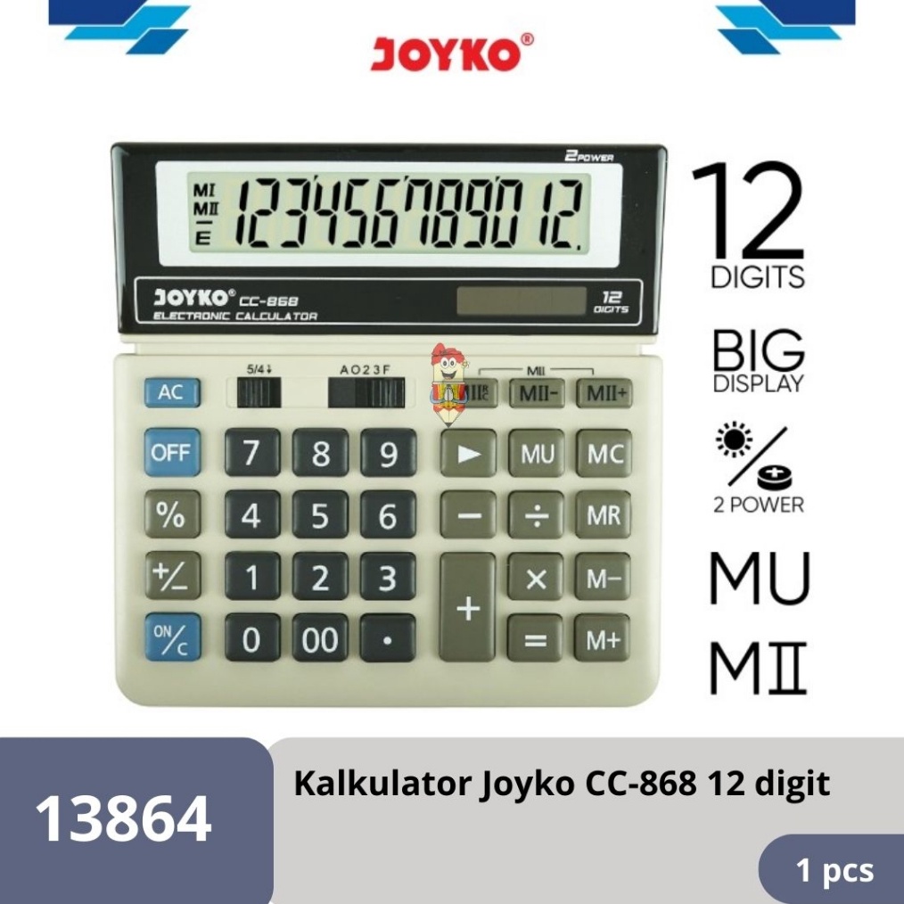 

KODE M49K Calculator Kalkulator Joyko CC868 12 Digits