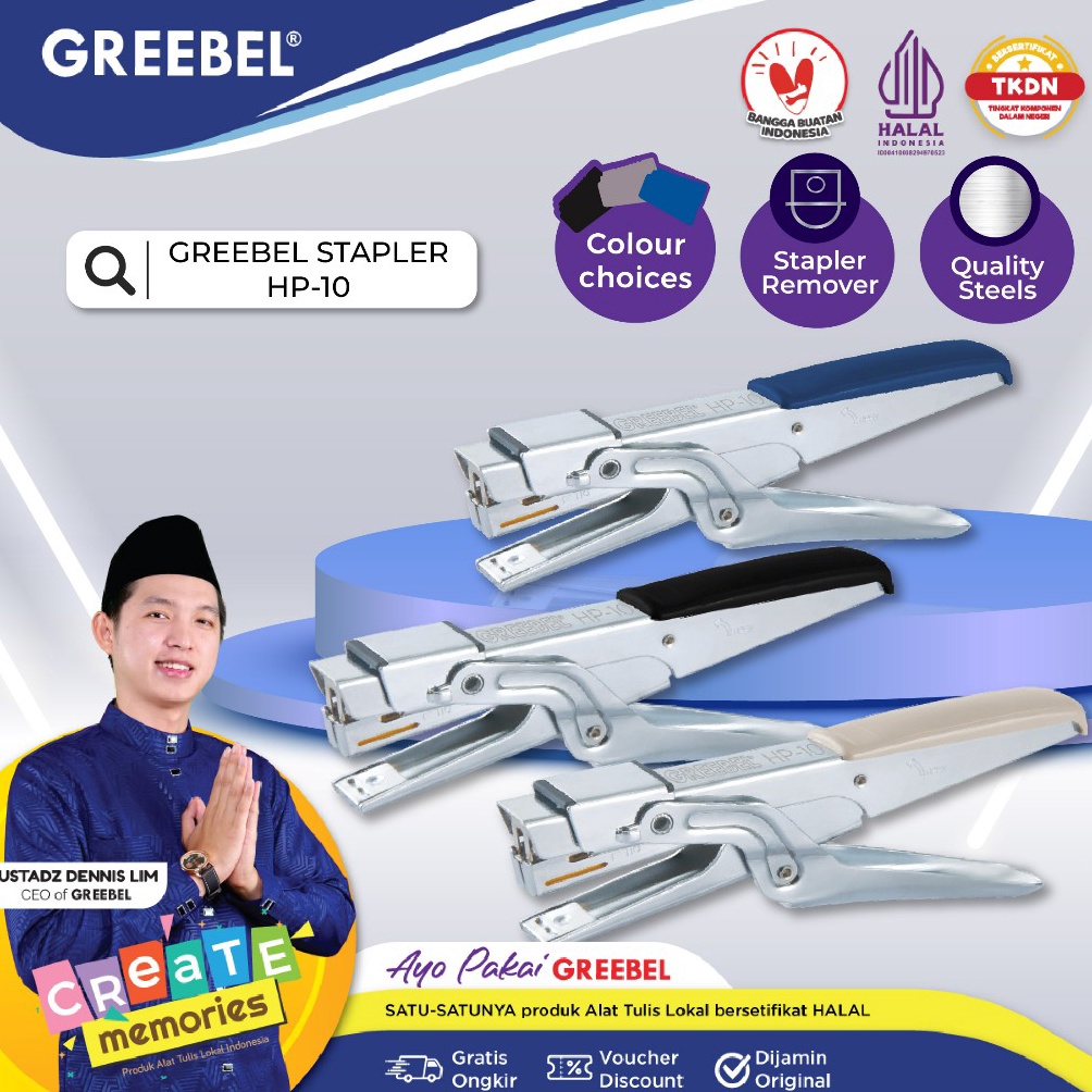 

GREEBEL STAPLER HP1StaplesCekrekan JegrekanSteplerjepretan KODE B3I4