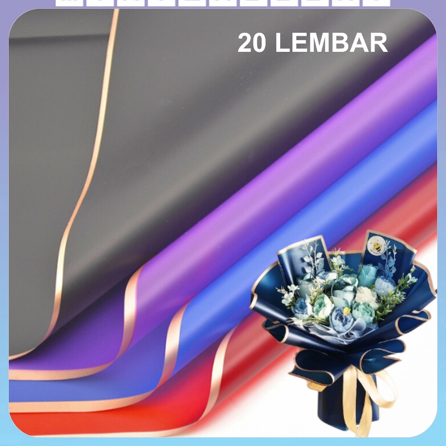 

FG2 2 LEMBAR Flower Wrapping Paper Varian List Gold Emas Kes Buket Bunga Florist Cellophane KB668
