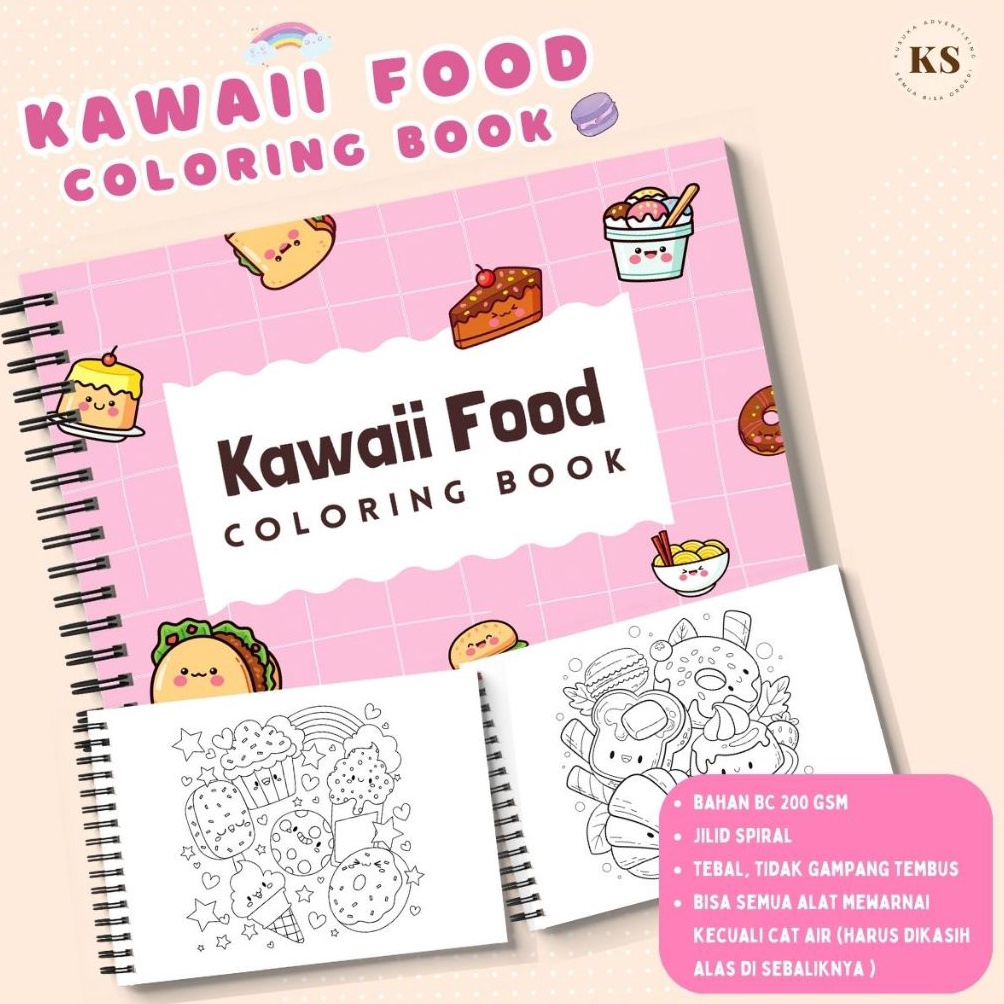 

Kawaii Food Cozy Coloring Book Relaxing Activity Buku Mewarnai Remaja Dewasa Aesthetic Kertas Tebal KODE I3W3