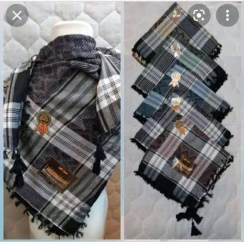 1pcs Sorban Multazam motif jagung latar hitam latar putih dan songket