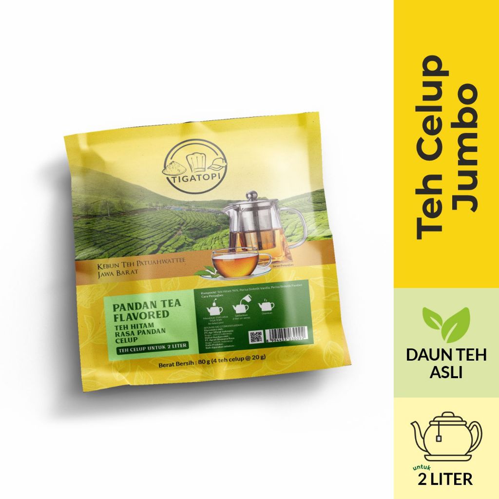 

TIGATOPI Pandan Tea | Teh Celup Pandan