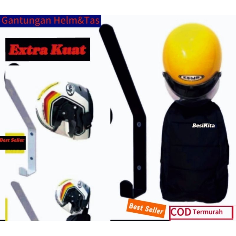 Gantungan Tas Centolan Tas Baju Helm Kapstok Gantungan Helm BesiDinding