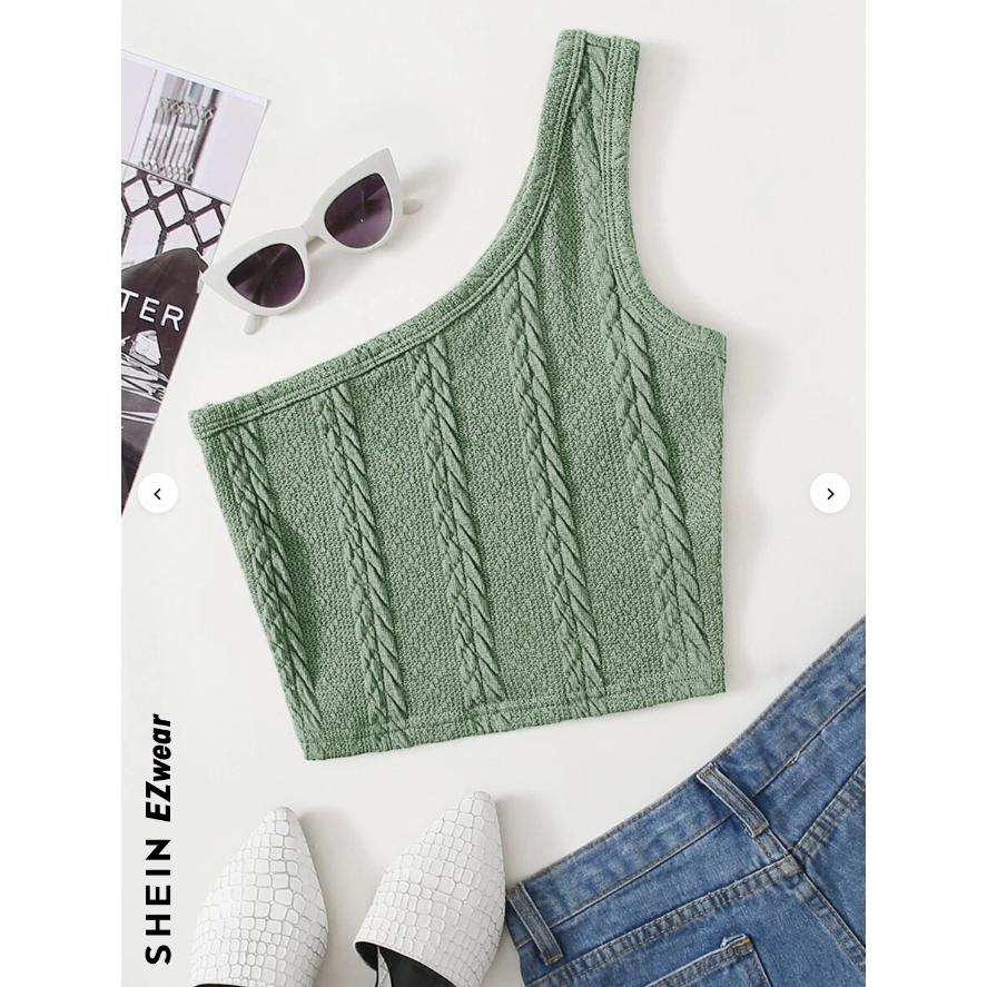 SHEIN EZwear One Shoulder Crop Top