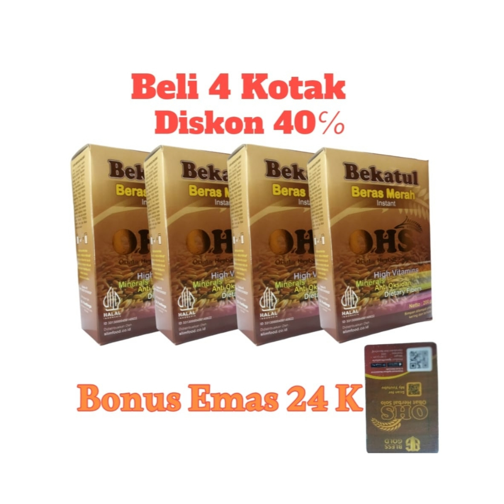 

Bekatul Beras Merah OHS (Promo) Bonus Emas 24 K