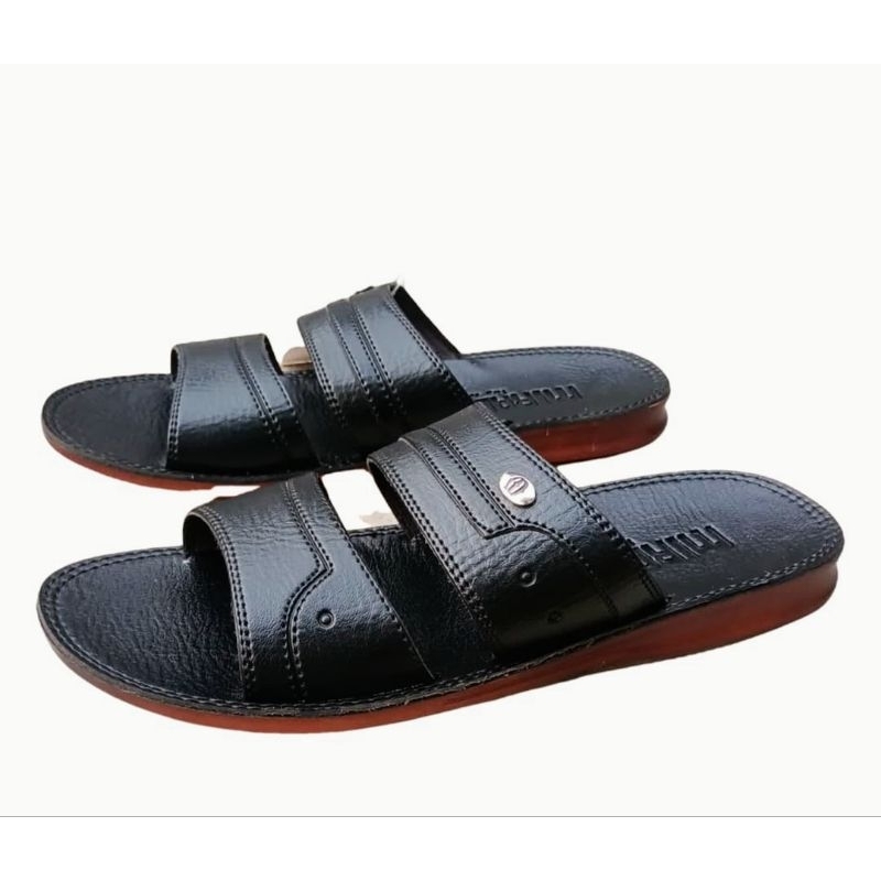 Sandal Selop Kulit Pria Classic Ban2 Outsole Karet/Sandal Kokop Pria Terbaru