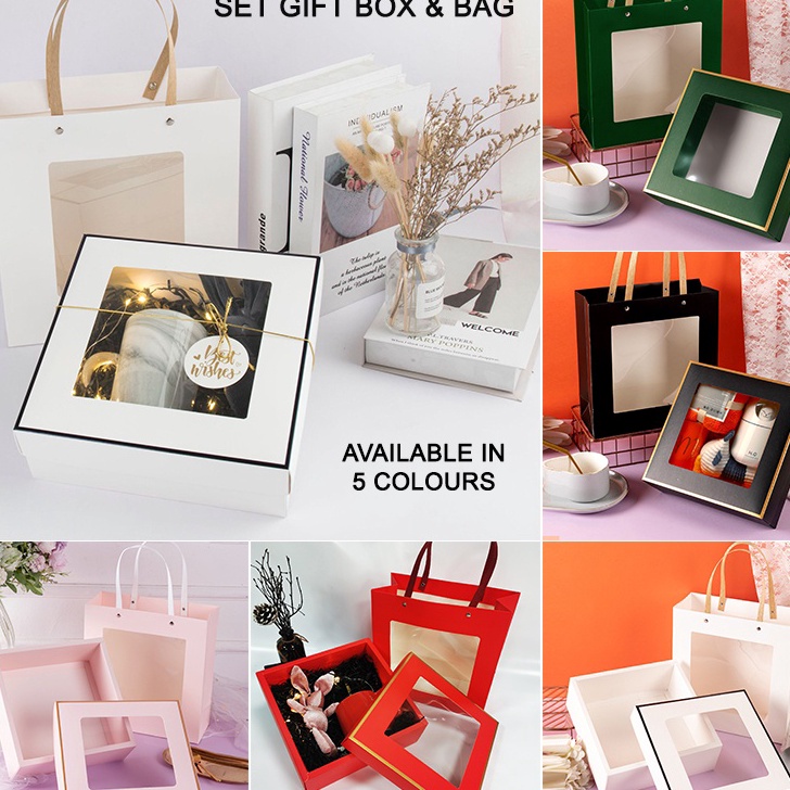 

Bonuskan Premium Hampers Gift Box Goodie Bag Kotak Mika Kado Hadiah Dus Kue Cookies Kardus Souvenir Merah Pink Hijau