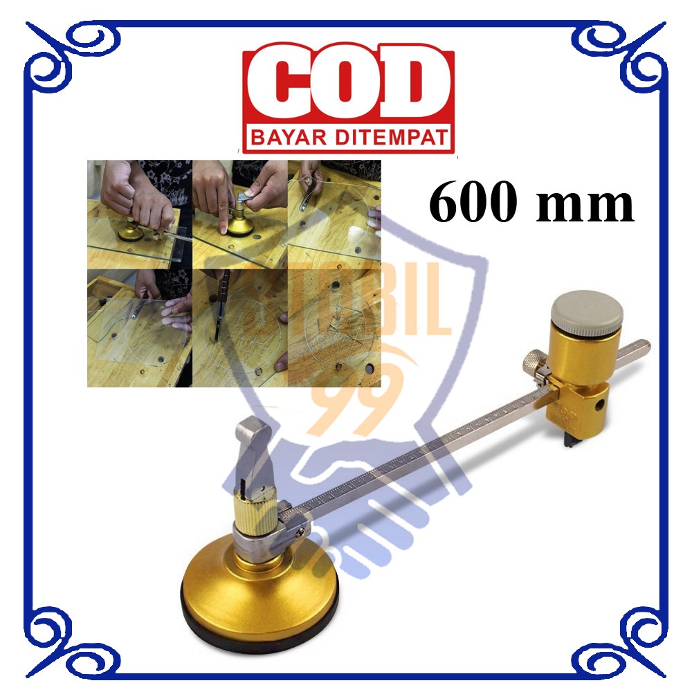 

Circular Glass Cutter Gold Jangka Cutter Pisau Potong Kaca Alat Pemotong Bundar Round Cutter