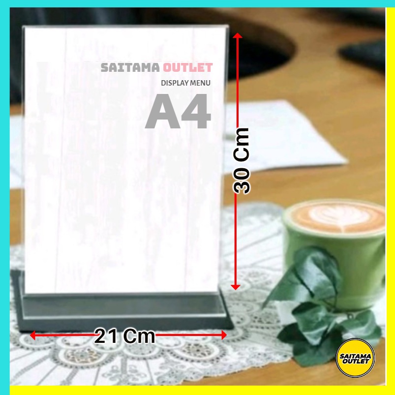 KODE S17F Akrilik Acrylic A4 Tent card POTRAIT  LANDSCAPE daftar menu display order Qris
