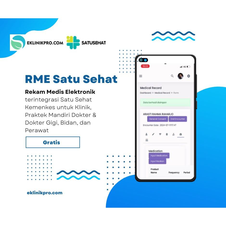 RME Rekam Medis Elektronik Satu Sehat Satu Sehat EKlinikpro Gratis untuk Praktek Mandiri Dokter, Dok