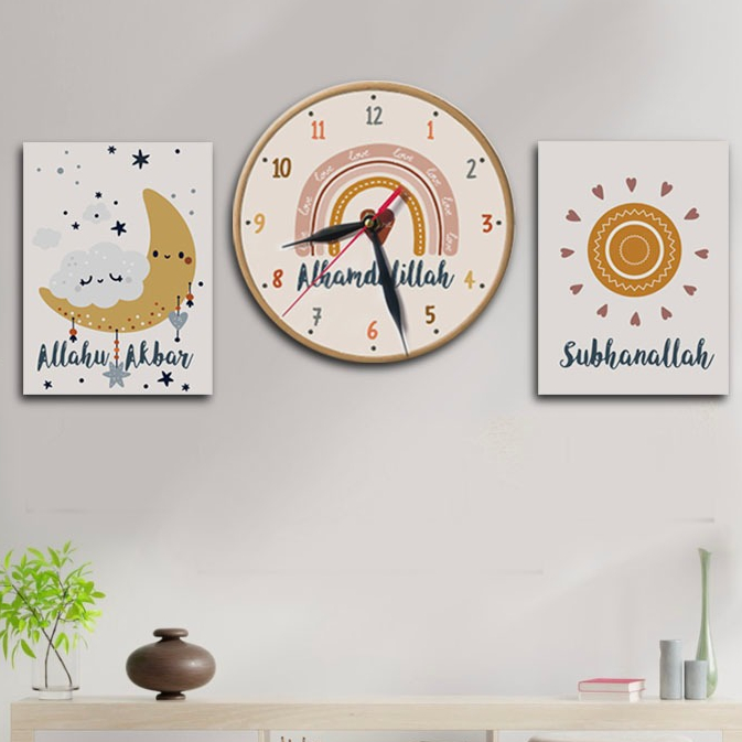 Hiasan Kamar Tidur Anak - Jam Dinding Rainbow - Dekor Kamar Alhamdullilah - Walldecor Aesthetic