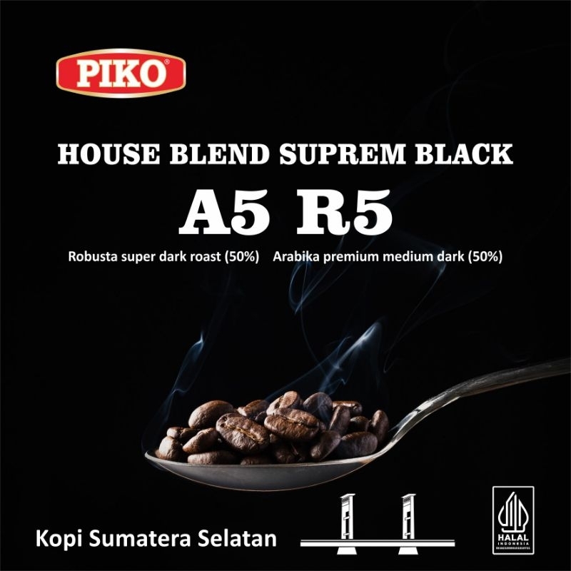

Biji Kopi Bubuk Arabika Blend Robusta A5R5 Suprem Black 250gr Espresso Blend