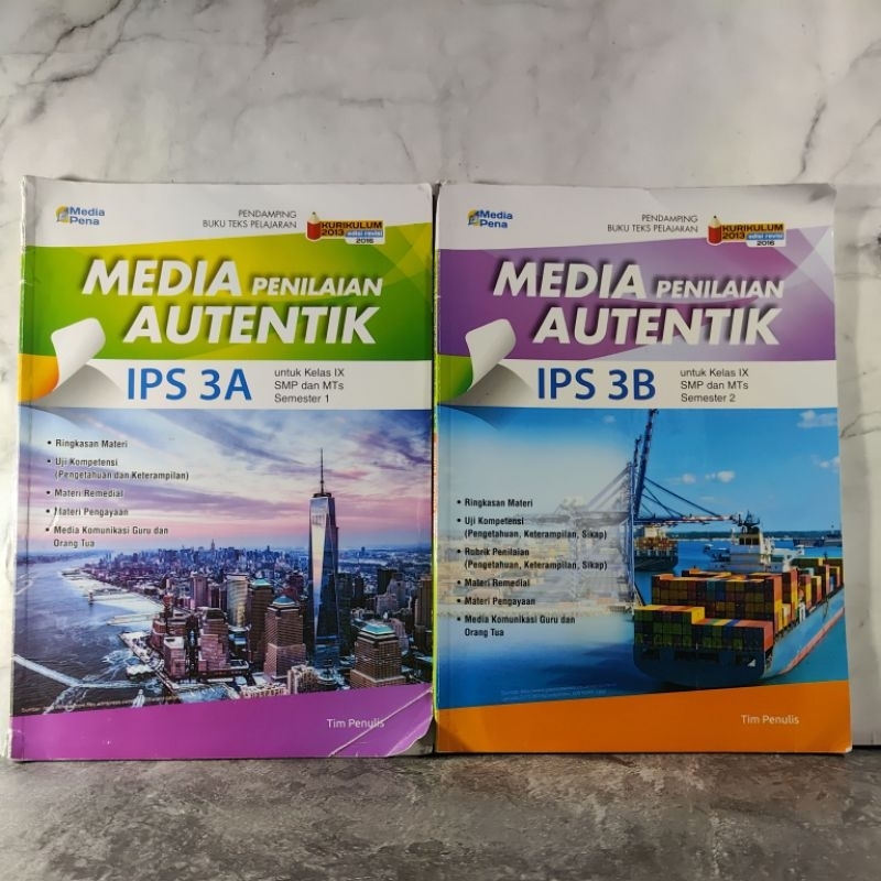Buku Media Penilaian Autentik IPS kelas 9, 3A, 3B, IX, SMP, Tim Penulis, Media Pena, Kurikulum 2013
