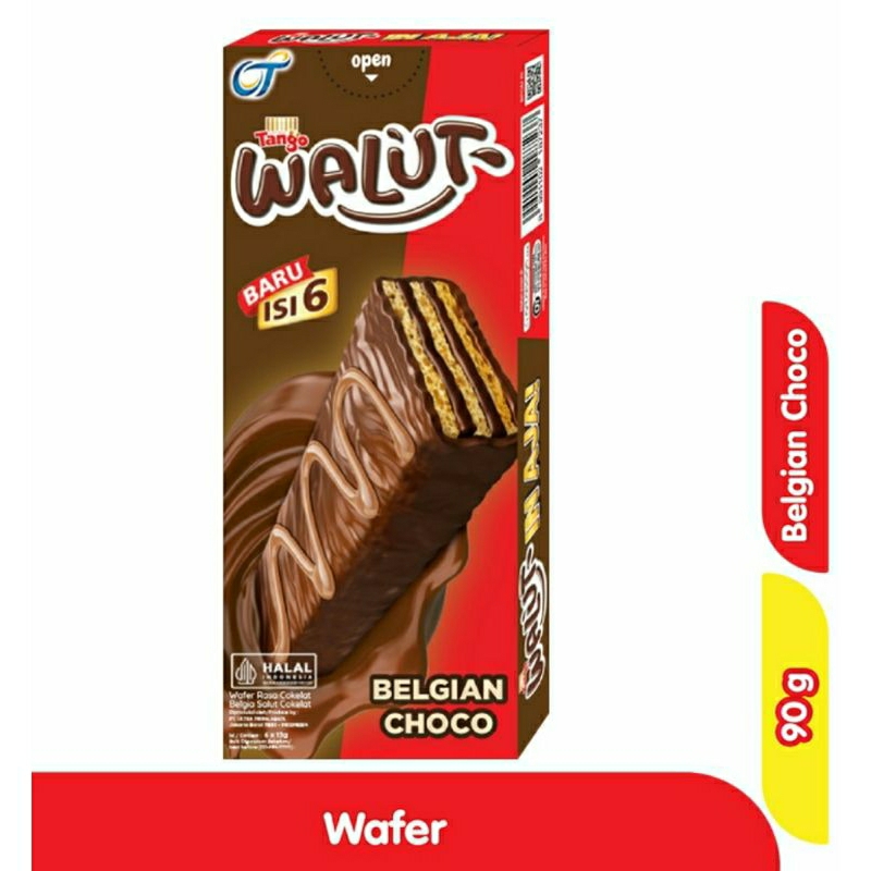 

TANGO WALUT WAFER RASA COKLAT BELGIA SALUT COKLAT ISI 6x15 gram