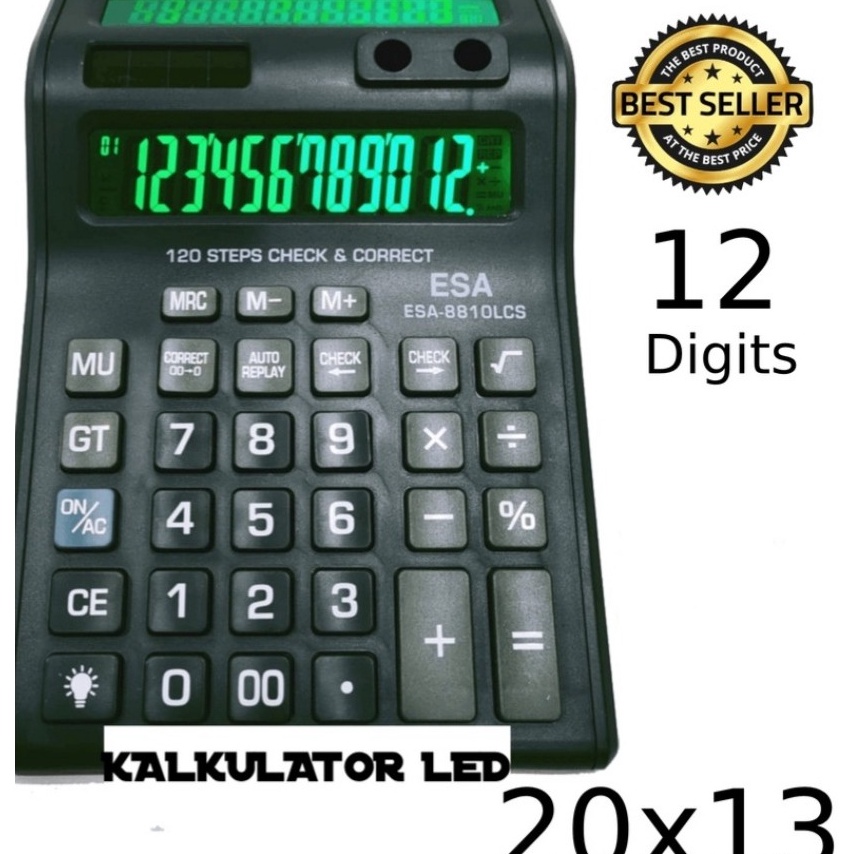 

KODE S82A Kalkulator Digital LED 2 Layar 12 Digit ESA Kalkulator Check