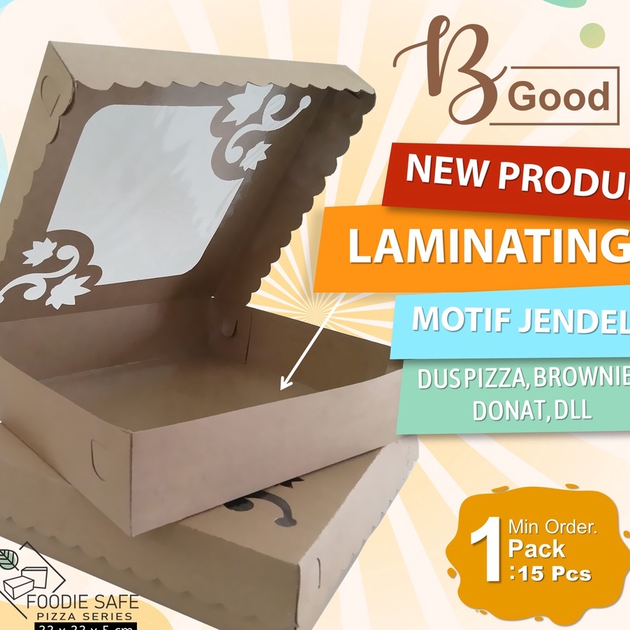 

berkualitas Kotak Kue 22x22x5 Bgood Lmt Jendela Box Fudgy Brownies Box Bolen Pisang Kotak Brownies Kekan