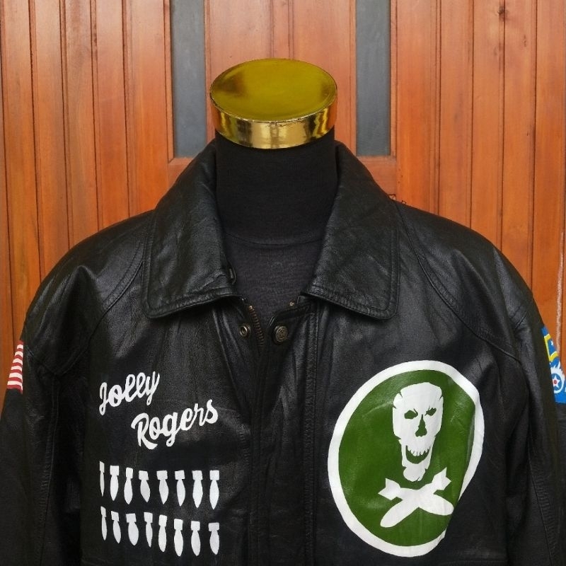 jaket kulit leather bomber army pilot second bekas