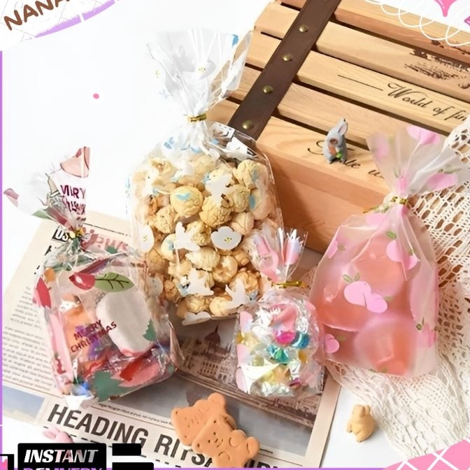 

KP8 5pcspack PLASTIK ROTI COOKIES GODDIE BAG HADIAH HAMPERS ULTAH PC21