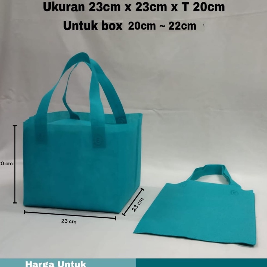 

Gila Tas Spunbond Kotak Ukuran Luar 23cm x 23cm x T2cm Untuk Box 22x22 cm