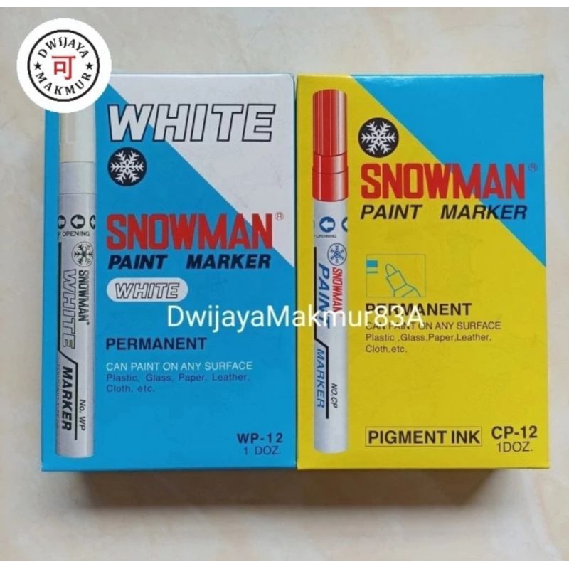 

Snowman Spidol Paint Marker Permanen (12 pcs) Spidol Putih / Hitam / Gold
