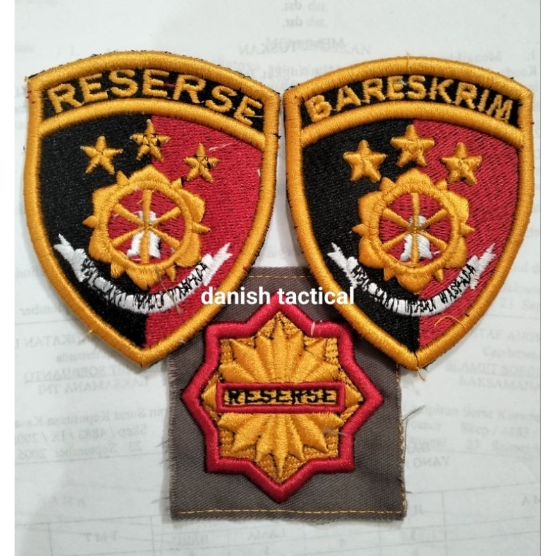 BET BORDIR LOGO LAMBANG RESERSE BARESKRIM POLRI TIMBUL DAN BIASA