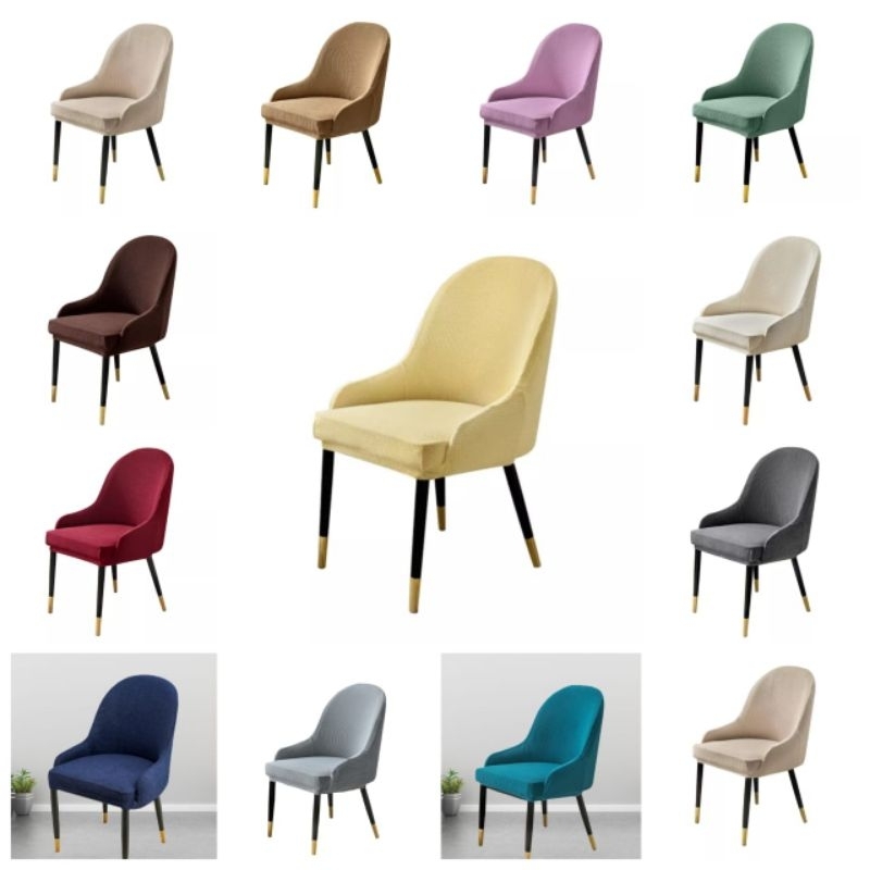 Cover kursi sarung kursi sofa melengkung dengan sandaran tangan