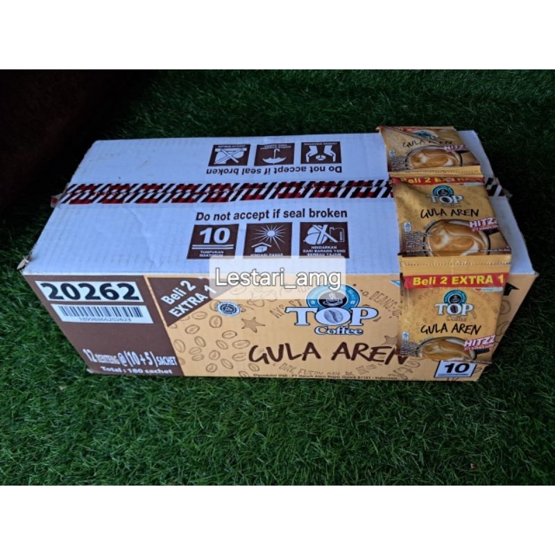 

Top Coffee Gula Aren 22 gram 1 DUS isi 12 renceng (180 sachet)