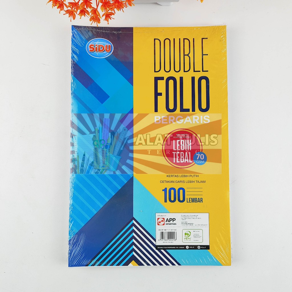 

100Lembar Double Folio Bergaris Sidu 1pak Lebih Tebal 70gsm
