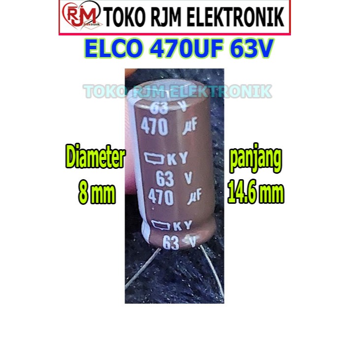 Elco 470uf 63v warna coklat kualitas ok