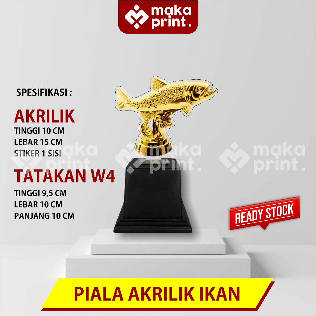 PIALA AKRILIK  ( MODEL IKAN )