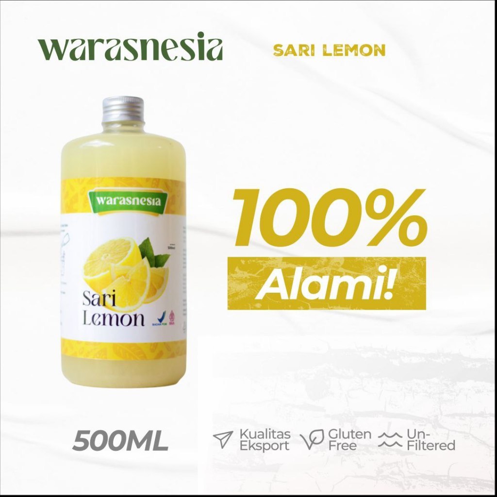 

Warasnesia Sari Lemon Asli 100% Perasan Lemon Fresh Kemasan Isi 250ml Dan 500ml