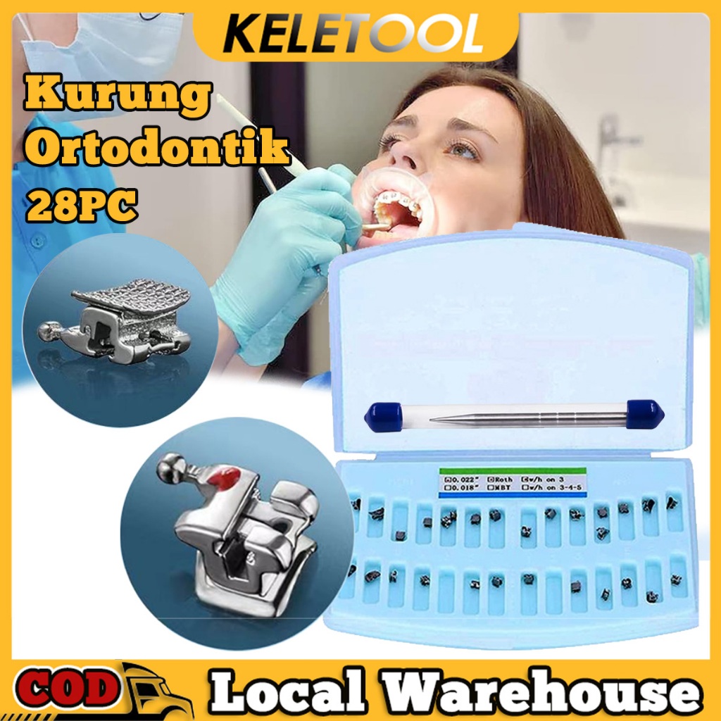 Braket Ortho Ortho Braket Ortodontik 28 Pcs Ortodontik Kawat Gigi Self-ligating untuk Gigi  Ortodont