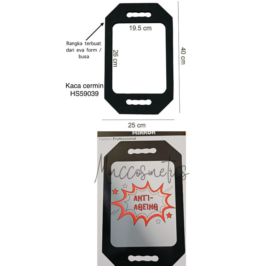 kaca cermin belakang FASHION persegi SALON /BARBERSHOP